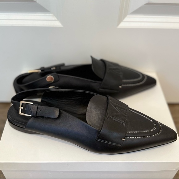 New Without Box Max Mara Black Leather Slingbacks Size: EU39 US8.5 Spring - Picture 8 of 15